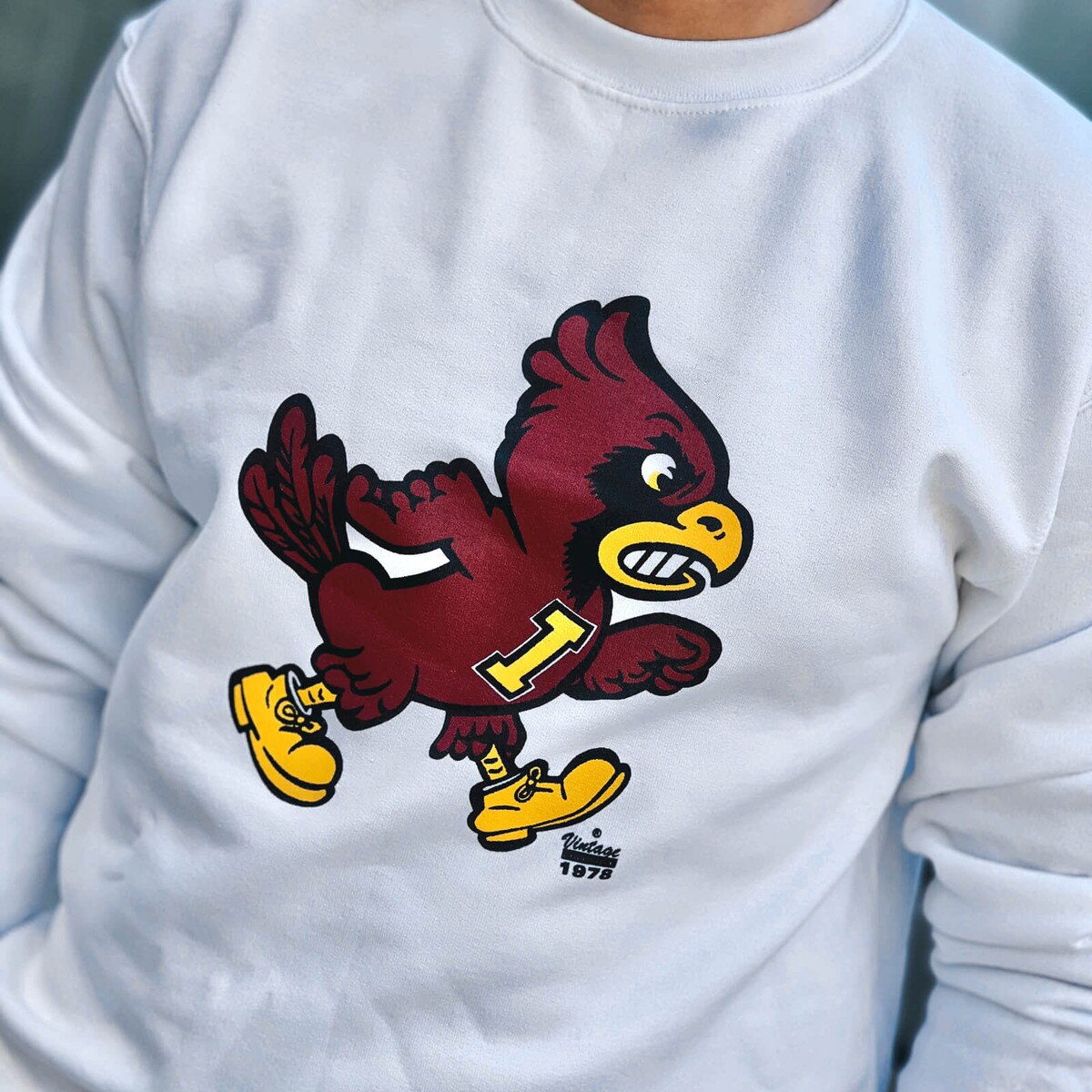 Champion® Walking Cy White Crewneck Sweatshirt